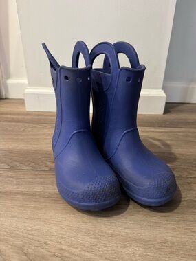 CROCS Kids Navy Blue Pull-On Rain Boots 1